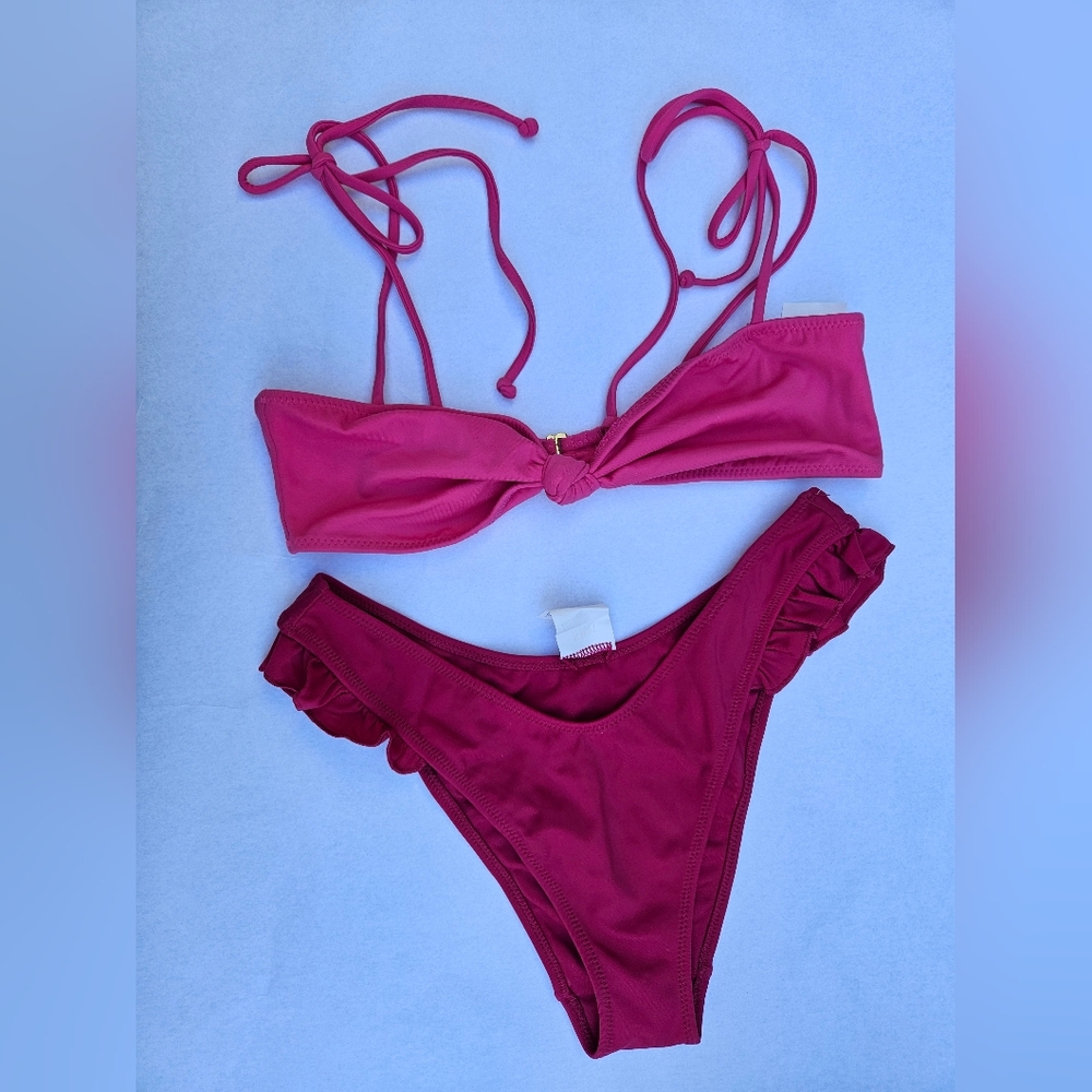 Pink Ruffle Bikini Set